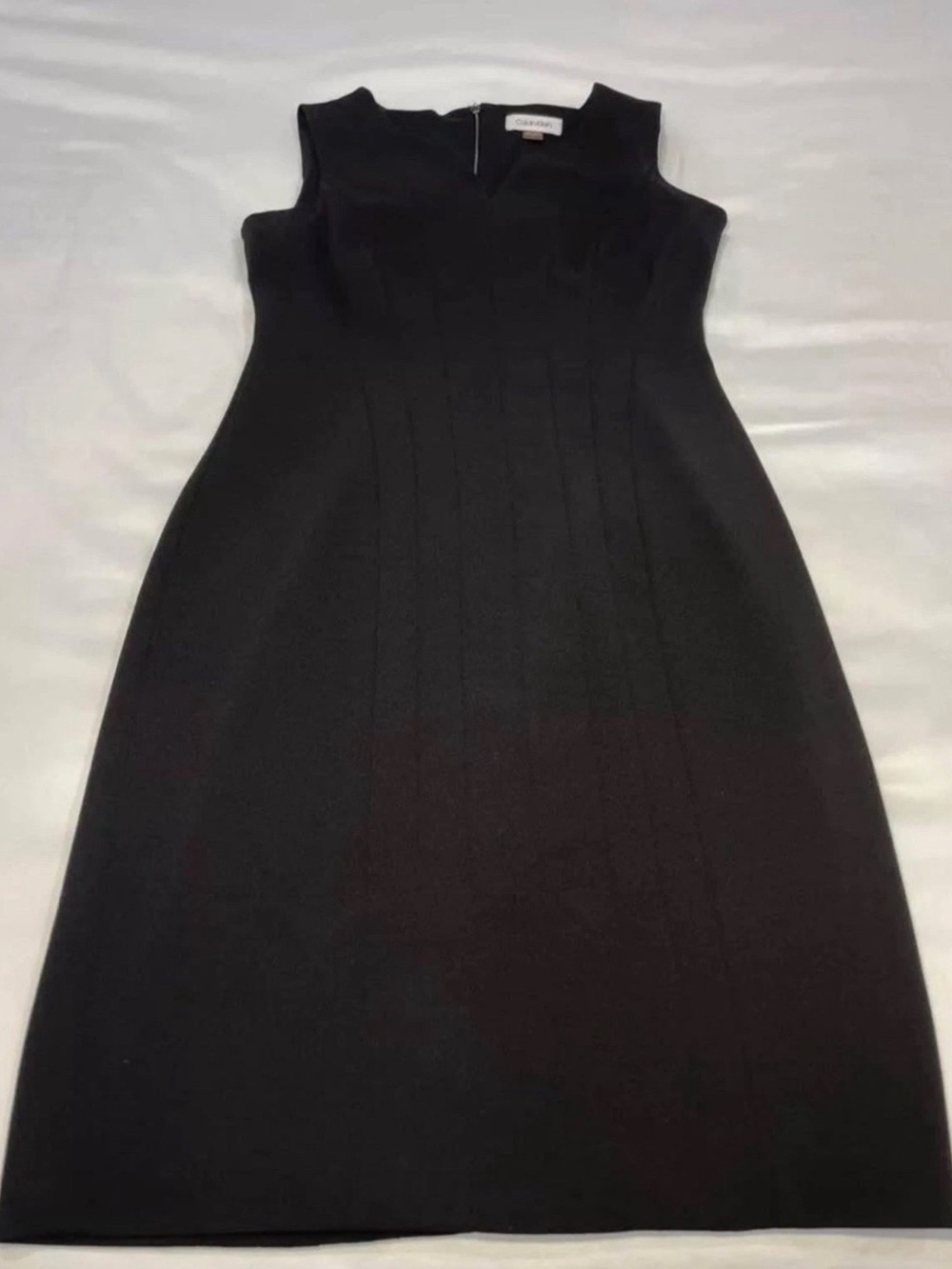 Calvin Klein Black Sleeveless Midi Sheath Dress